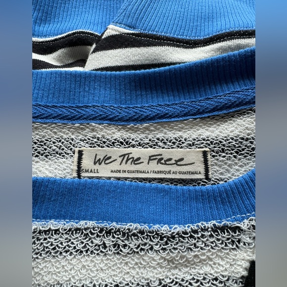 NWOT Free People Classic Striped Oversized Crewneck - Picture 6 of 8